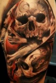 Arm Europe and America vintage skull and bone tattoo pattern