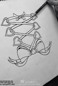 Personality simple bow tattoo pattern