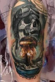Rameno barevné vojenské téma muž lebky a tetování obrázek