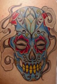 Plecu krāsas meksikāņu kristāla galvaskausa tetovējuma attēls