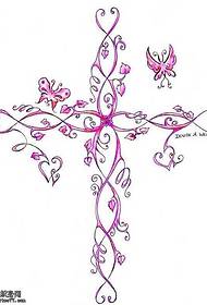Labai kryžiaus gėlių tatuiruotės modelis
