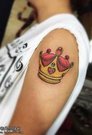 Arm small crown tattoo pattern
