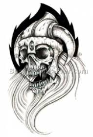 Sortgrå skitse kreativt horror design fuld af tatoveringer manuskript