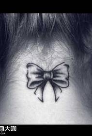 Neck bow tattoo pattern