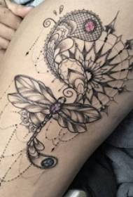 Linie neagră schiță element geometric element dantelă imagine frumoasă tatuaj