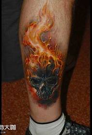 Láb tűz tetoválás minta