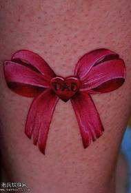 Leg bow tattoo pattern