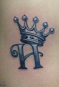 Arm black gray crown tattoo pattern