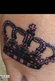 Foot crown tattoo pattern