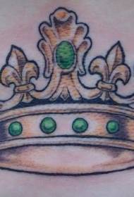 Hermosa corona pequeña con patrón de tatuaje de diamantes