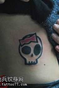 Side waist cute totem skull tattoo pattern