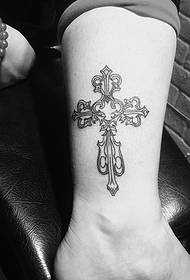 Special chic cross pattern tattoo