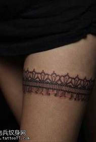 Leg lace tattoo pattern