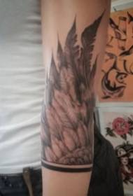 Černá sada křídel tetování kresby vzor 9