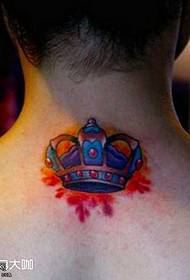 Back small crown tattoo pattern