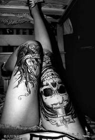 Handsome tattoo on the thigh