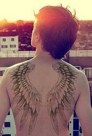 Back wing tattoo pattern