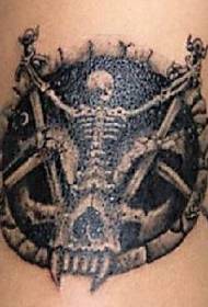 Arm black ashes skeleton tattoo pattern