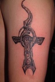 Kameni plamen križ tetovaža uzorak