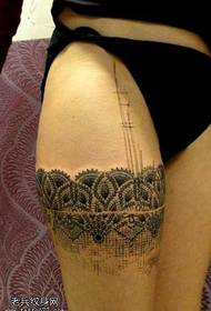 Leg sexy lace tattoo pattern