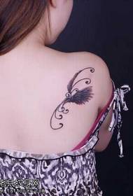 Back personality wings tattoo pattern