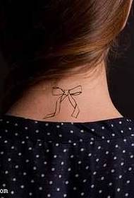 Neck small bow tattoo pattern