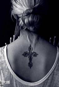 Back cross tattoo pattern