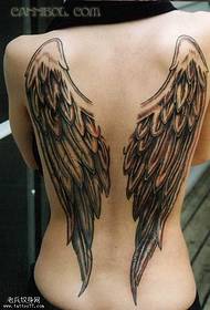 Beautiful angel wings tattoo pattern on the back