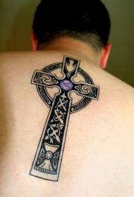 Natrag nadgrobni spomenik totem križ tetovaža uzorak