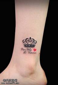 Leg fresh crown tattoo pattern