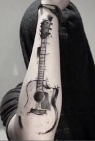 9 संगीत वाद्ययंत्र गिटार से संबंधित टैटू कलाकृति चित्र