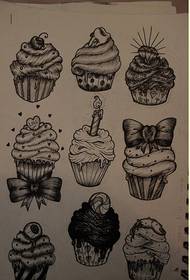 Cute ice cream tattoo manuscript pattern to enjoy pictures