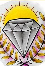 Módní pěkný diamant tetování rukopis vzor obrázek