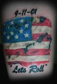 Kolor sa kolor sa 911 nga gisaulog ang tattoo sa Amerikano nga tattoo