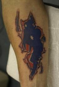 Kar szakító tetoválás az ausztrál zászló alatt
