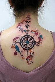 Dažādu skaistu kompasu tetovējumu dizainu varianti