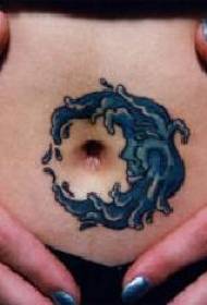 Magen färg månen totem tatuering mönster