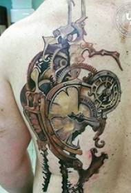 Wiele linii szkicu kreatywny klasyczny wzór retro tatuaż mechaniczny sprzęt