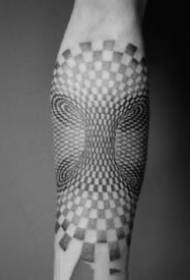 Velike površine crnih geometrijskih slika za tetovaže