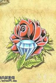 Manuscript rose almasi tattoo muundo