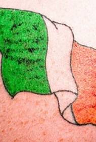 Shoulder colored irish flag tattoo pattern