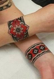 Sada vzorů tetování pro kotníkový prsten a kotníkový prsten