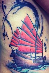 Eight exquisite sailboat pattern tattoo pictures