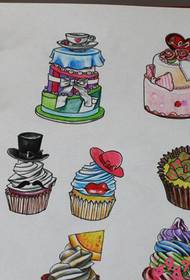 Sweet cake creative tattoo manuscript picture