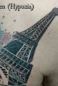 Pátrún tattoo ailtireachta cáiliúil na Fraince Eiffel Tower