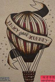 Hot air balloon tattoo manuscript works shared by the tattoo museum