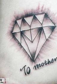 Taille stralende diamant tattoo patroon