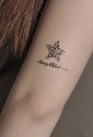 Brazo patrón de tatuaxe tótem de cinco estrelas