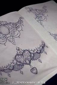 Love lace side tattoo manuscript pattern