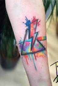 Simple set of watercolor triangle tattoo pictures